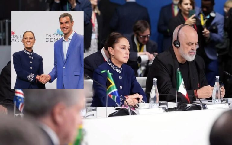 Sheinbaum fue a defender a Cuba y a “sembrar paz” en la cumbre de Barcelona